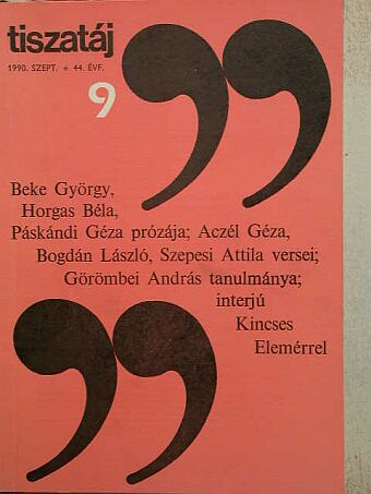 Aczél Géza - Tiszatáj 1990. szeptember [antikvár]