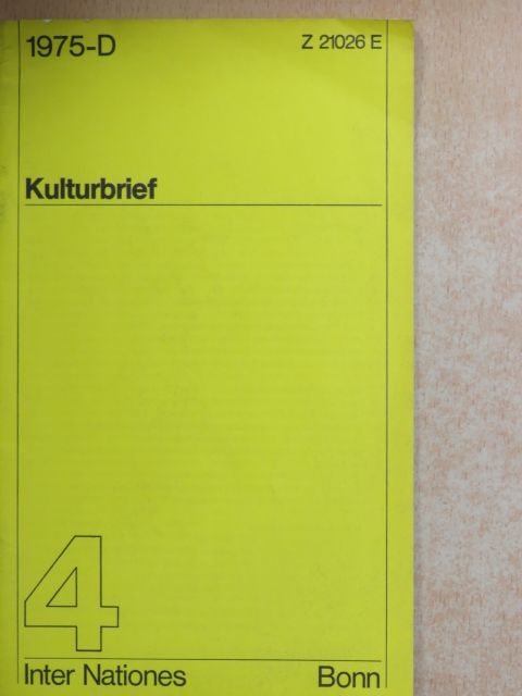 Dr. Anke Riedel-Martiny - Kulturbrief April 1975 [antikvár]