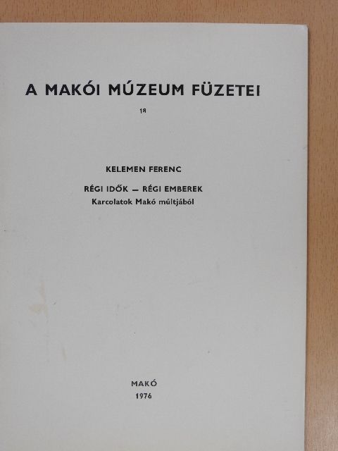 Kelemen Ferenc - Régi idők - régi emberek [antikvár]