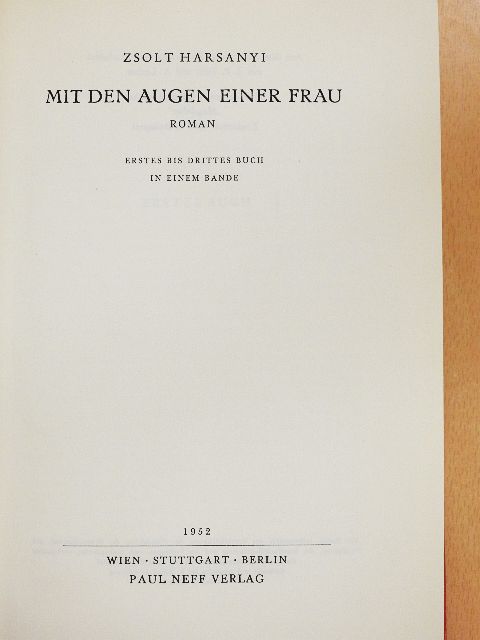 Harsányi Zsolt - Mit den Augen einer Frau [antikvár]