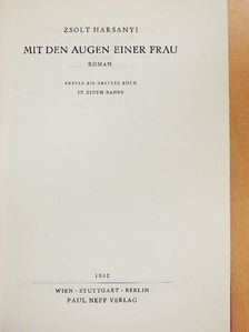 Harsányi Zsolt - Mit den Augen einer Frau [antikvár]