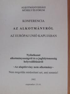 Dr. Ádám Antal - Konferencia az alkotmányról az Európai Unió kapujában [antikvár]