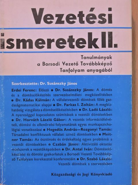 Czabán János - Vezetési ismeretek II. [antikvár]