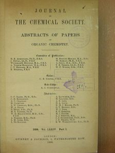 A. C. Chapman - Journal of the Chemical Society 1898/I. [antikvár]