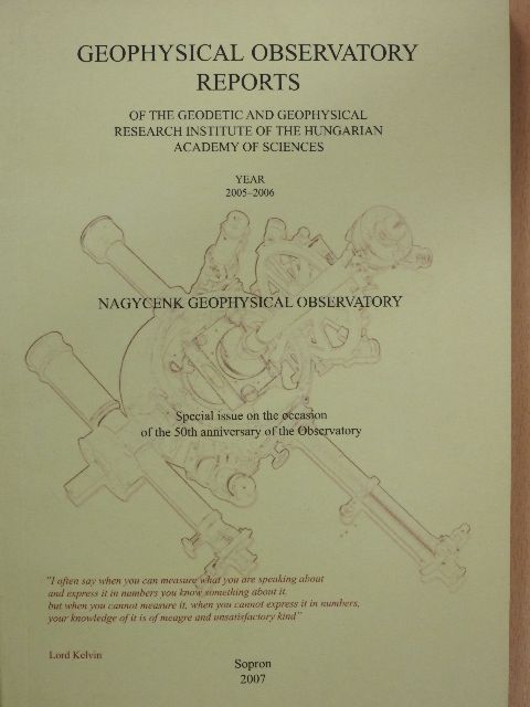 A. Ádám - Geophysical Observatory Reports 2005-2006 [antikvár]