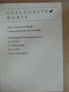 Christa Zimmermann - Geflügelte Worte [antikvár]