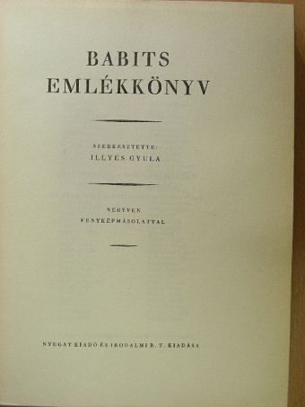 Ascher Oszkár - Babits emlékkönyv [antikvár]