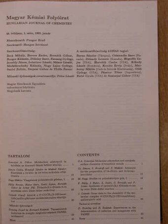 Magyar Kémiai Folyóirat 1992. január-december [antikvár]