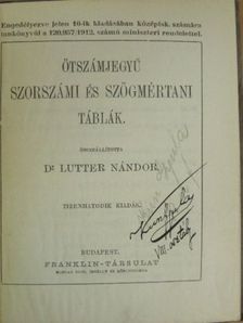 Dr. Lutter Nándor - Ötszámjegyű szorszámi és szögmértani táblák [antikvár]