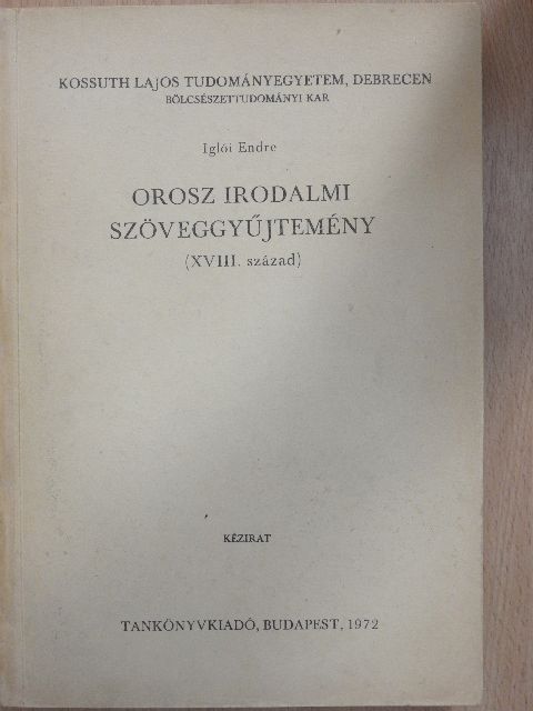Iglói Endre - Orosz irodalmi szöveggyűjtemény [antikvár]