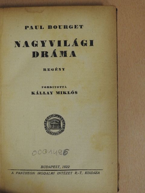 Paul Bourget - Nagyvilági dráma [antikvár]