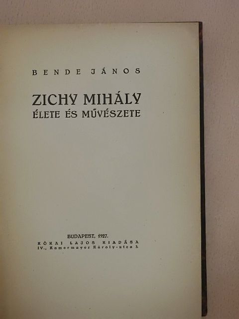 Bende János - Zichy Mihály élete és művészete [antikvár]