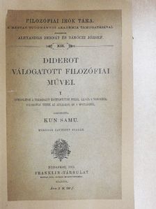 Diderot - Diderot válogatott filozófiai művei I. [antikvár]
