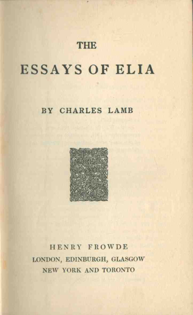 The Essays of Elia [antikvár]