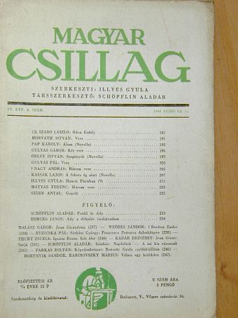 Bortnyik Sándor - Magyar Csillag 1944. február 15. [antikvár]