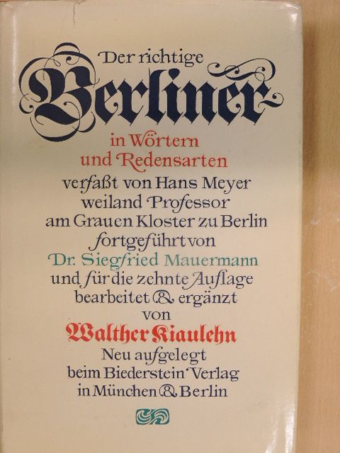 Der richtige Berliner [antikvár]
