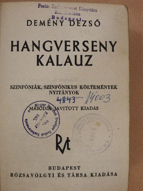 Demény Dezső - Hangverseny kalauz I-II. [antikvár]