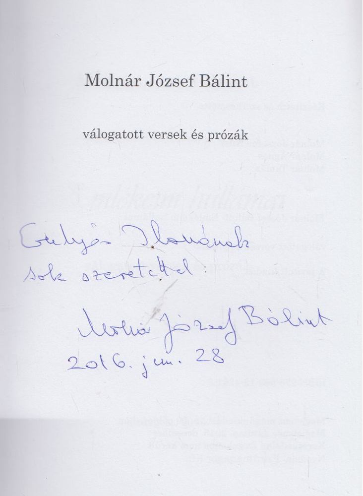 Molnár József Bálint - Emlékeim hullámai (dedikált) [antikvár]