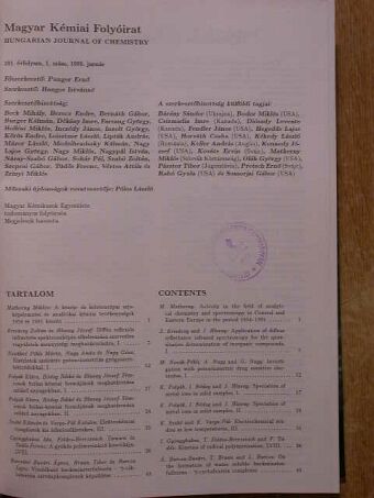 Magyar Kémiai Folyóirat 1995. január-december [antikvár]