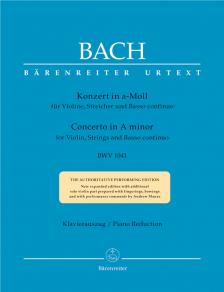 J. S. Bach - KONZERT IN a-MOLL FÜR VIOLINE, STREICHER UND BASSO CONTINUO BWV 1041 KLAVIERAUSZUG URTEXT