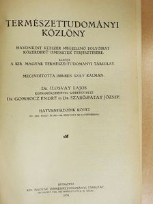 Természettudományi Közlöny 1934. január-december/Pótfüzetek a Természettudományi Közlönyhöz 1934. január-december [antikvár]