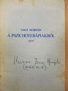 Nagy Márton - A pszichoterápiákról [antikvár]