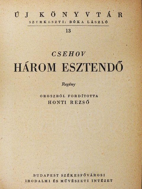 Csehov - Három esztendő [antikvár]