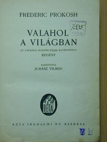 Frederic Prokosh - Valahol a világban [antikvár]