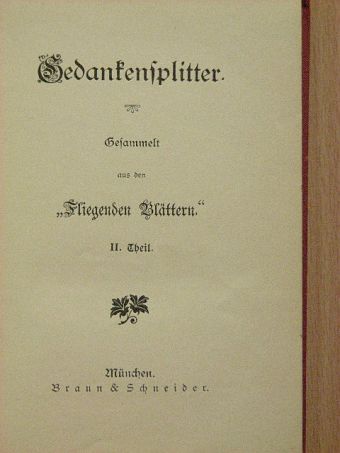 Gedankensplitter II. (Gótbetűs) [antikvár]