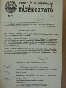 Karszt- és Barlangkutatási Tájékoztató 1971-74. január-december [antikvár]