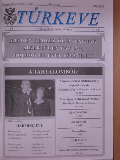 Túrkeve 1999. január-december/Kevi Harangszó 1998. december, 1999. június/Fedél nélkül 1999. (vegyes számok) (7 db)/Lelkészegyesület 1998/4. [antikvár]