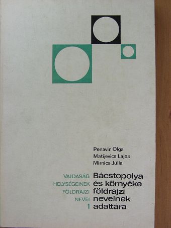 Bácstopolya és környéke földrajzi neveinek adattára [antikvár]