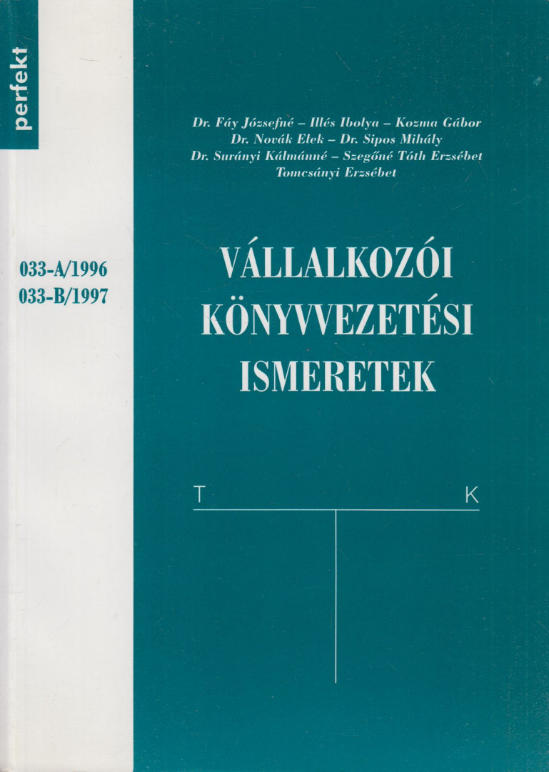 TOMCSÁNYI ERZSÉBET - Vállalkozói könyvvezetési ismeretek [antikvár]