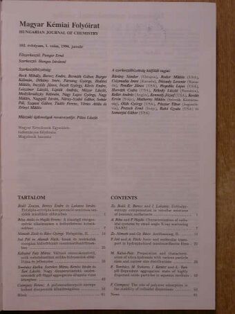 Magyar Kémiai Folyóirat 1996. január-december [antikvár]