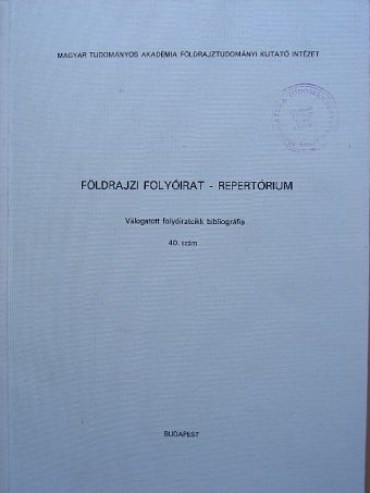 Földrajzi folyóirat - Repertórium [antikvár]
