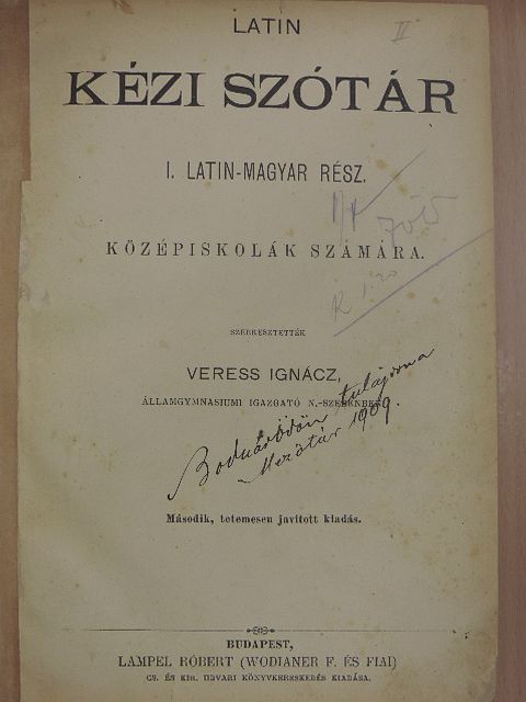 Latin kézi szótár I-II. [antikvár]