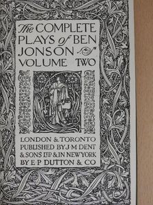 Ben Jonson - The complete plays of Ben Jonson II. [antikvár]