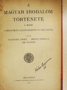 Alszeghy Zsolt - A magyar irodalom története I. [antikvár]