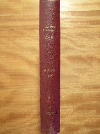 Országos Műszaki Könyvtár folyóirat katalógusa 1945-1959. [antikvár]