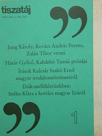 Böjti Gábor - Tiszatáj 1994. január [antikvár]