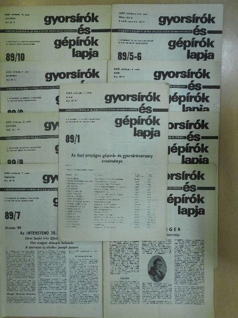 Dr. Kappa György - Gyorsírók és Gépírók Lapja 1989. január-december [antikvár]
