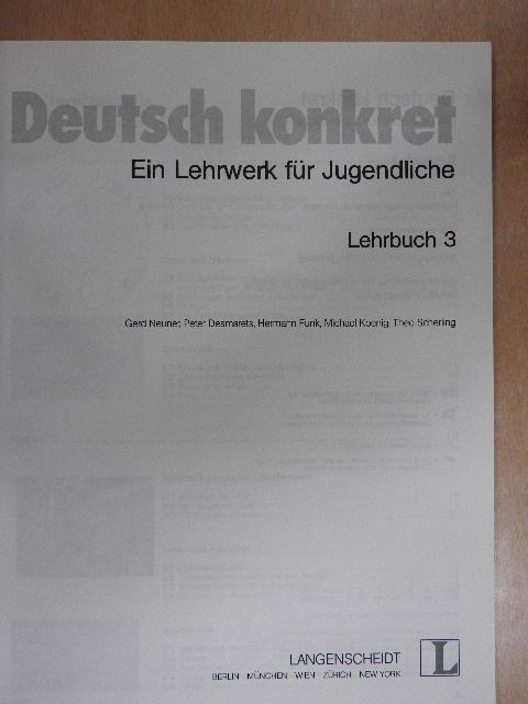 Gerd Neuner - Deutsch konkret - Lehrbuch 3. [antikvár]