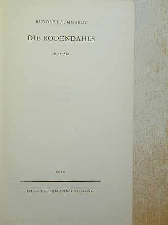 Rudolf Baumgardt - Die Rodendahls [antikvár]