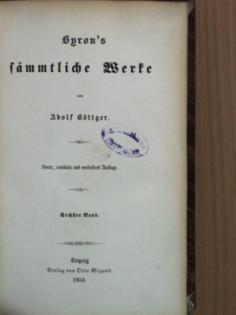 Byron - Byron's Sämmtliche Werke VI. (gótbetűs) [antikvár]