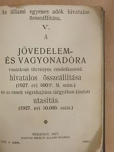 Az állami egyenes adók hivatalos összeállitása V. [antikvár]