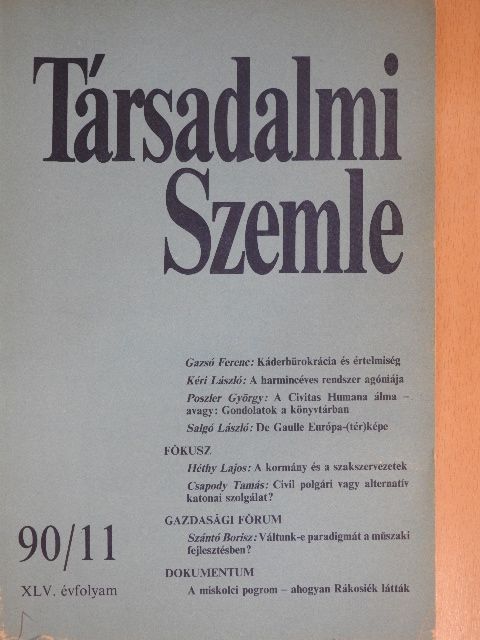 Csapody Tamás - Társadalmi Szemle 1990. november [antikvár]
