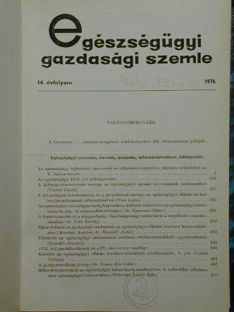 Cserba László - Egészségügyi Gazdasági Szemle 1976/1-4. [antikvár]