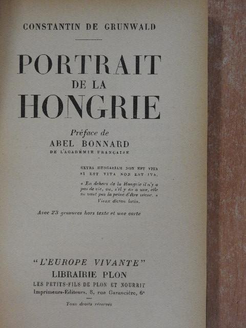 Constantin de Grunwald - Portrait de la Hongrie [antikvár]