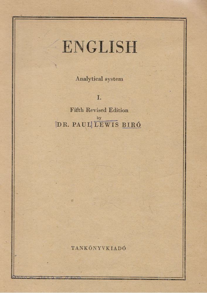 Bíró Lajos Pál - English I. [antikvár]