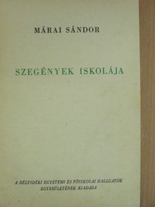 Márai Sándor - Szegények iskolája [antikvár]